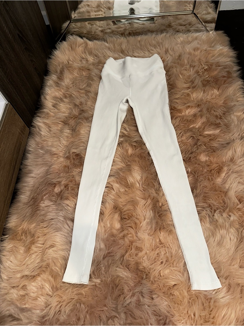 Year Of Ours White Ribbed High Waisted Leggings sz XS - Picture 3 of 6